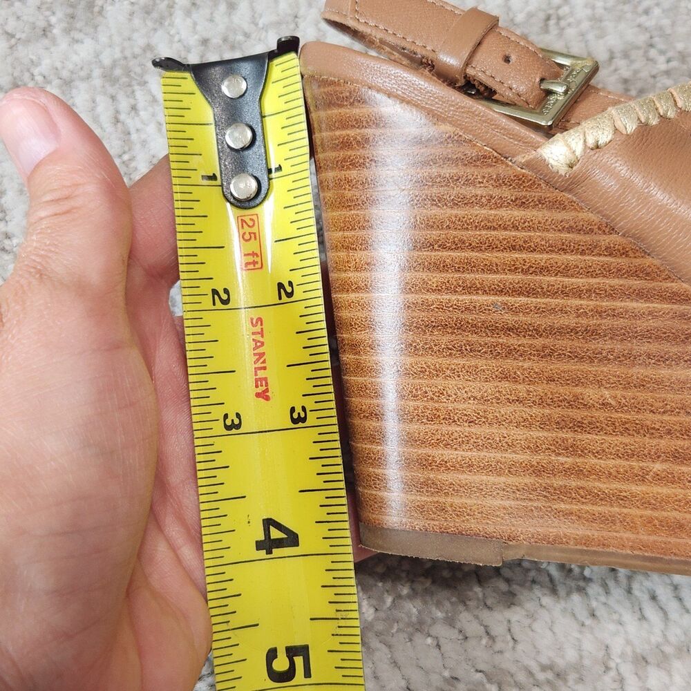 Jack Rogers Vanessa Stacked Platform Wedge Heel Sandal tan gold size 8 - Picture 12 of 12